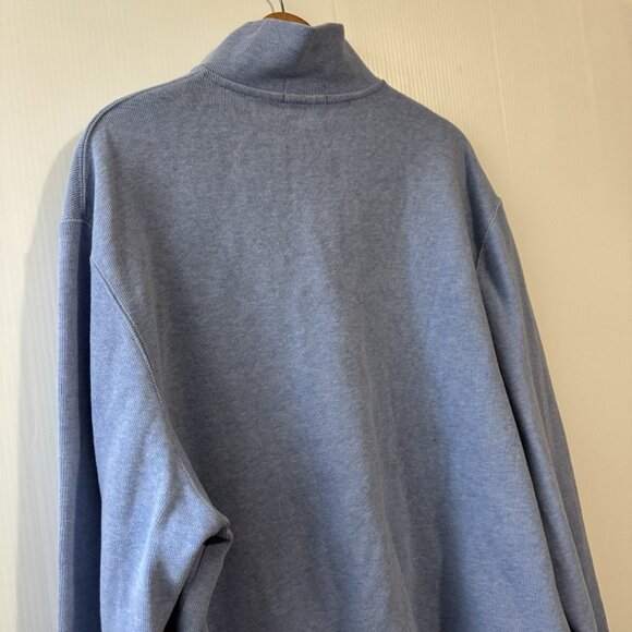 Polo Ralph Lauren Sweater Mens XXL Blue 100% Cotton 1/4 Zip Long Sleeve Pullover - Picture 14 of 15